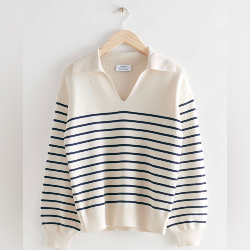 & Other Stories | Relaxed Collared Striped Sweater